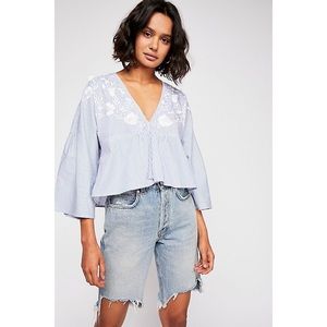 Striped and floral free people shirt